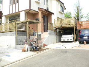東京都小金井市の車庫上・ガレージウッドデッキ施工例
